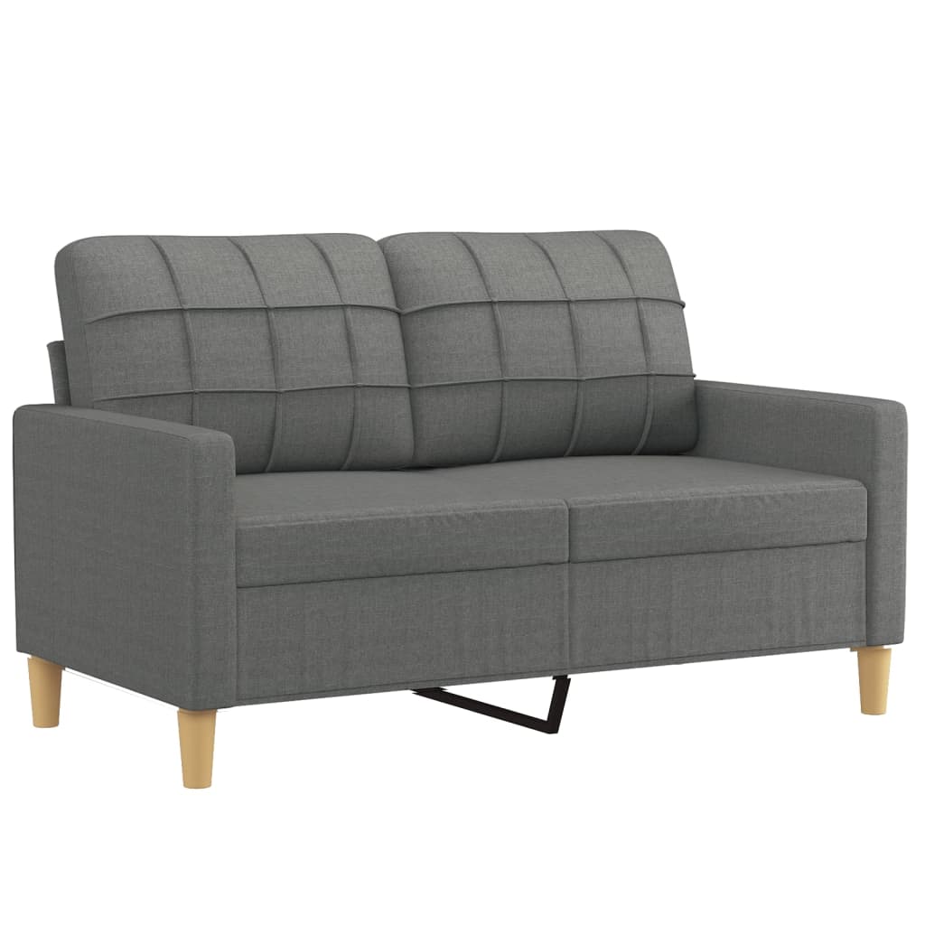 2Dílná Sedací Souprava S Polštáři Tmavě Šedá Textil