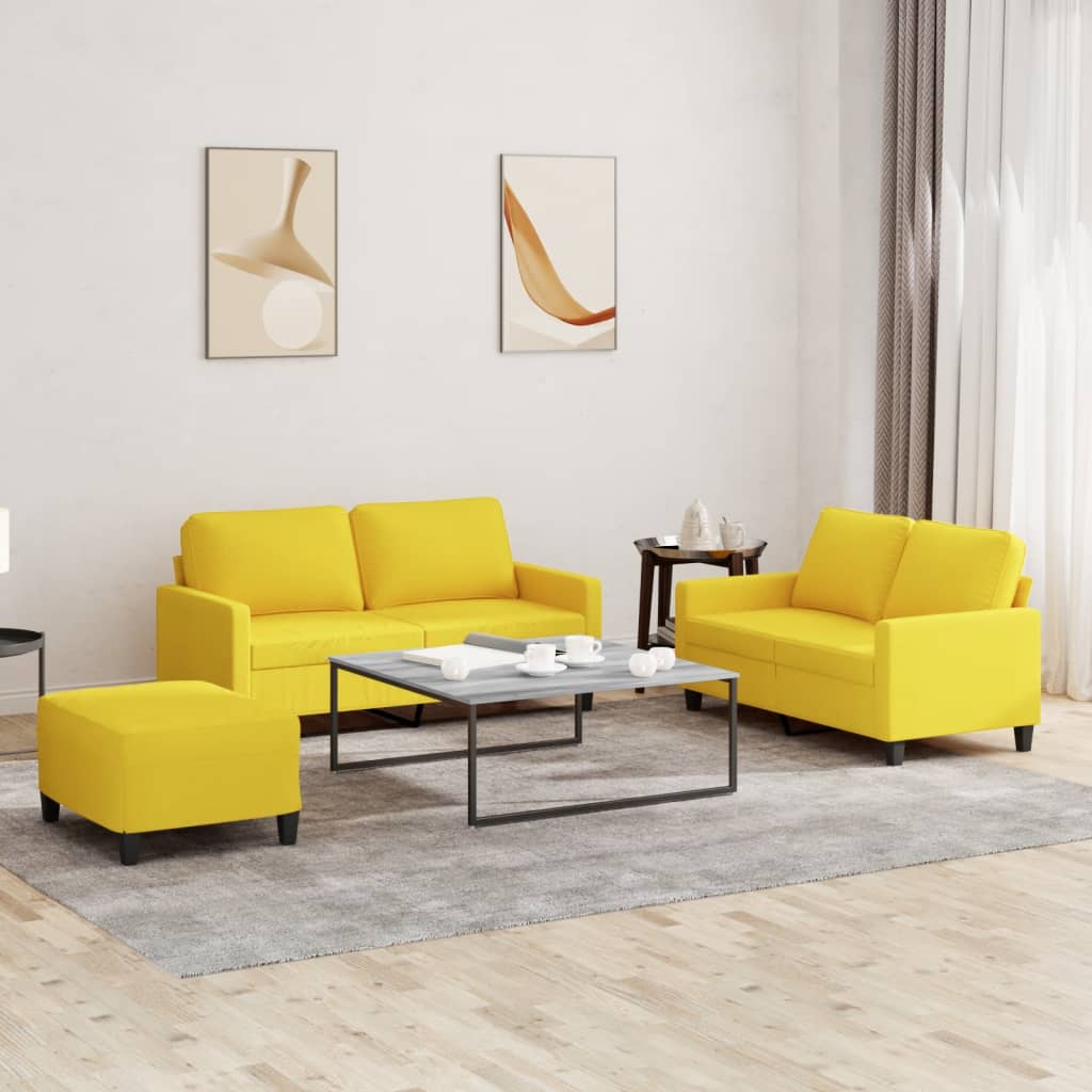 3Dílná Sedací Souprava S Poduškami Textil