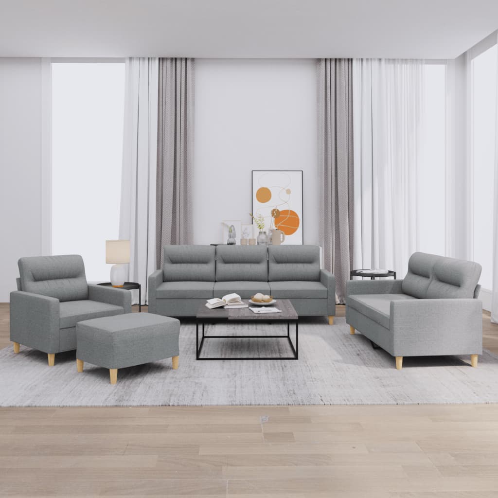 4Dílná Sedací Souprava S Polštáři Textil