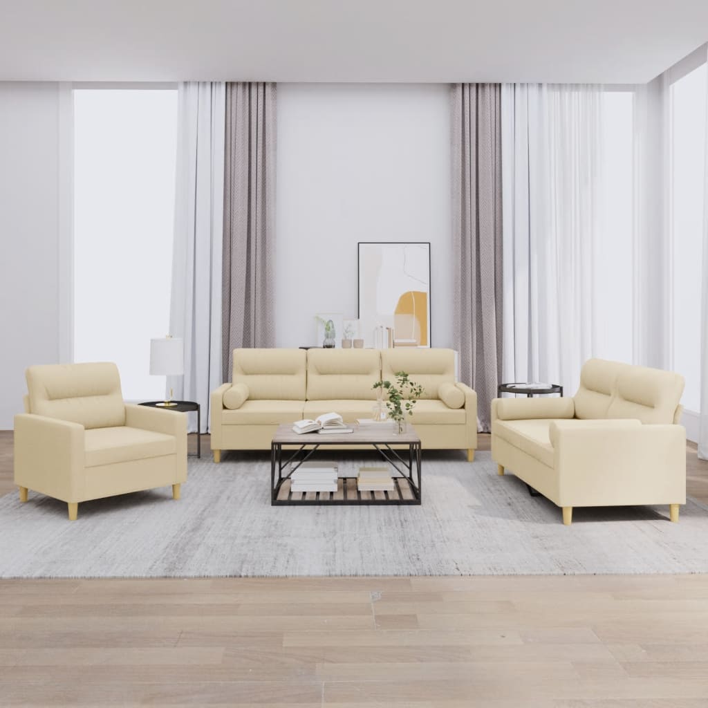 4Dílná Sedací Souprava S Polštáři Textil