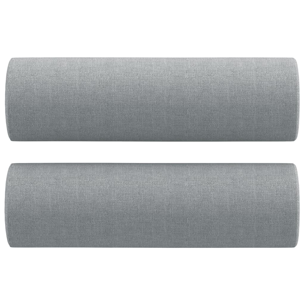 4Dílná Sedací Souprava S Polštáři Světle Šedá Textil