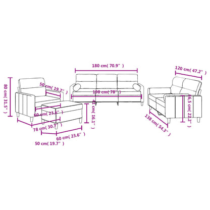 4Dílná Sedací Souprava S Polštáři Textil