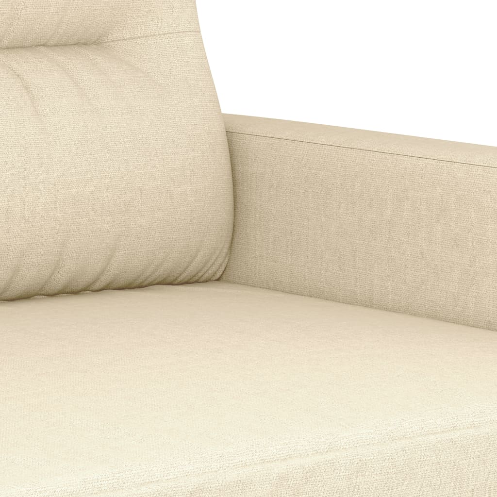 4Dílná Sedací Souprava S Polštáři Krémová Textil