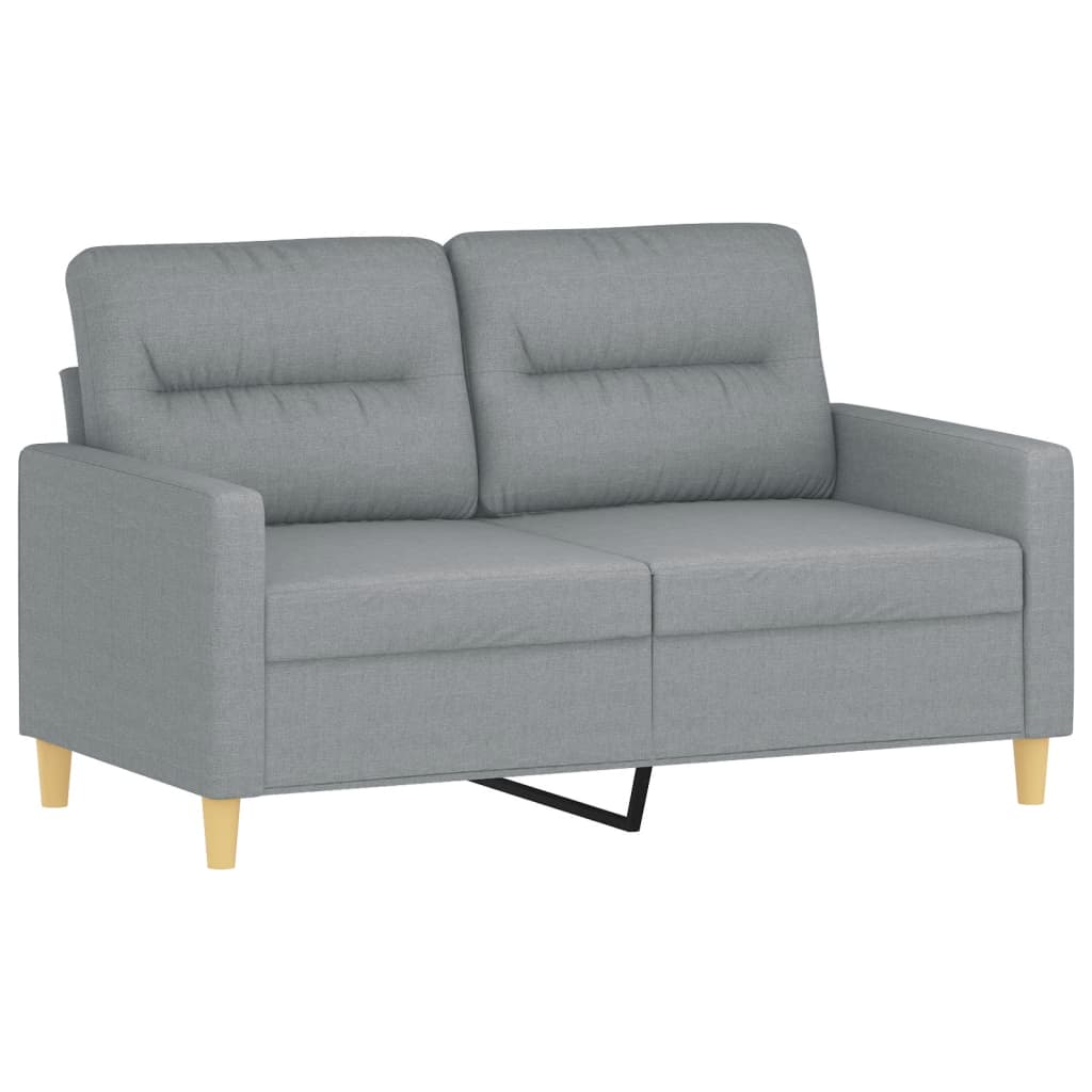 3Dílná Sedací Souprava S Poduškami Světle Šedá Textil