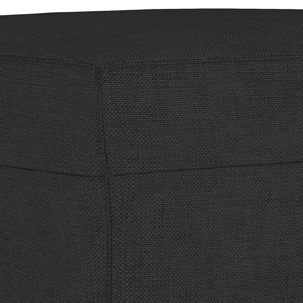 3Dílná Sedací Souprava S Poduškami Černá Textil