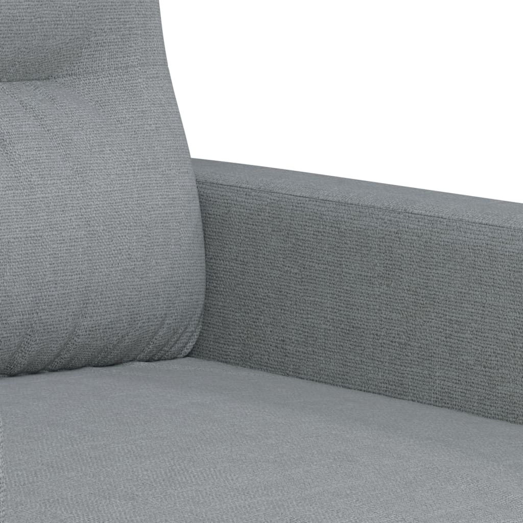 2Dílná Sedací Souprava S Polštáři Světle Šedá Textil