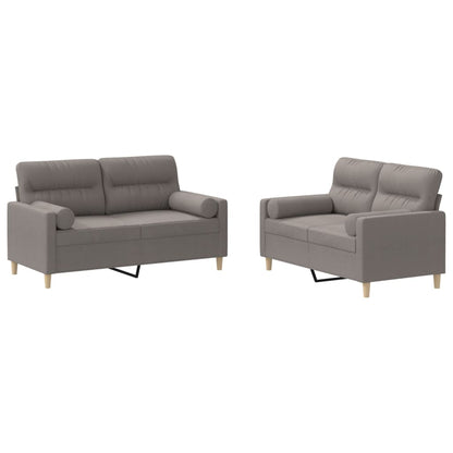 2Dílná Sedací Souprava S Polštáři Taupe Textil