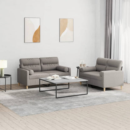 2Dílná Sedací Souprava S Polštáři Taupe Textil