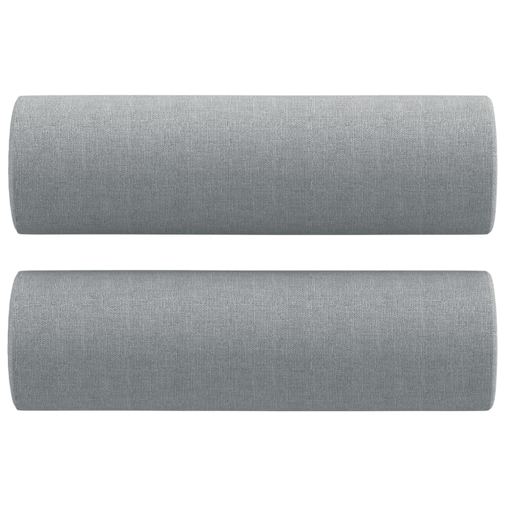 3Dílná Sedací Souprava S Polštáři Světle Šedá Textil