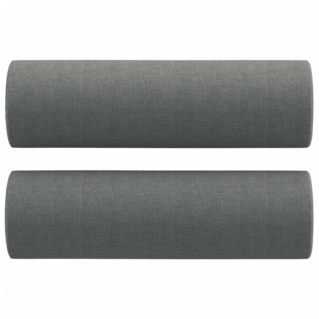 3Dílná Sedací Souprava S Polštáři Tmavě Šedá Textil