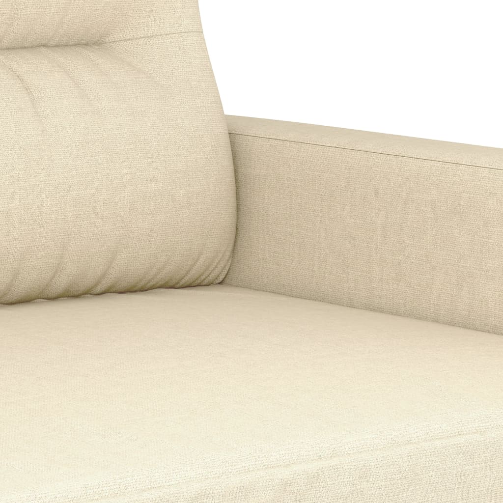3Dílná Sedací Souprava S Polštáři Krémová Textil