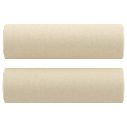 3Dílná Sedací Souprava S Polštáři Krémová Textil