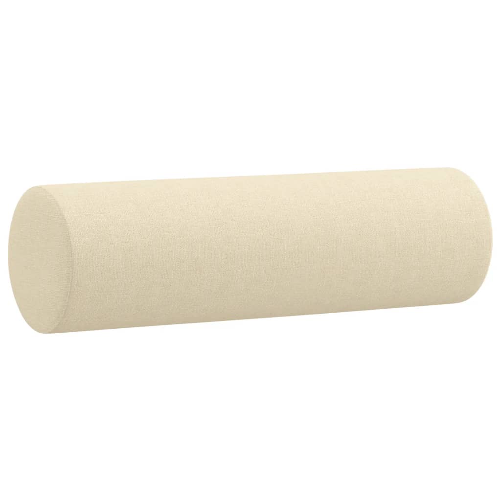 3Dílná Sedací Souprava S Polštáři Krémová Textil