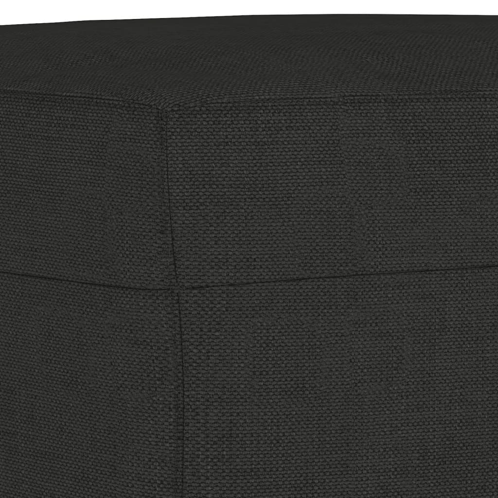 3Dílná Sedací Souprava S Polštáři Černá Textil
