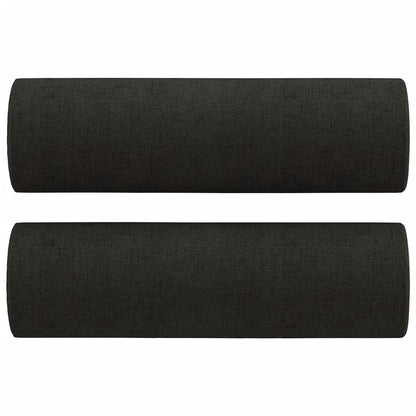 3Dílná Sedací Souprava S Polštáři Černá Textil