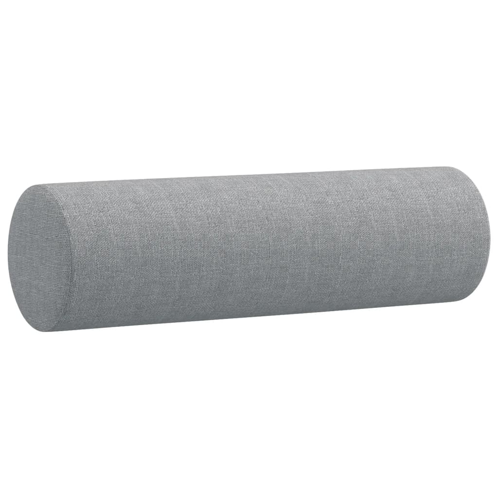 3Dílná Sedací Souprava S Polštáři Světle Šedá Textil