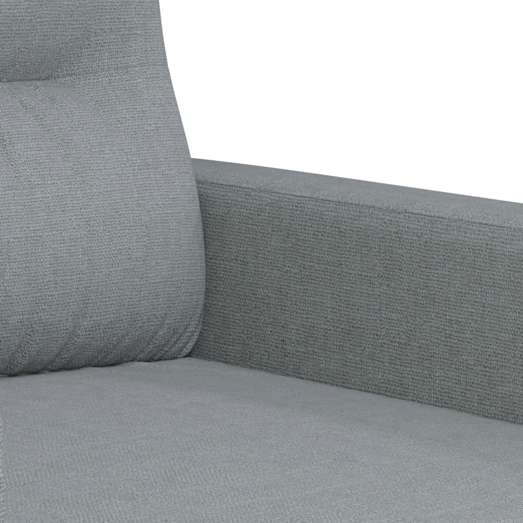 3Dílná Sedací Souprava S Polštáři Světle Šedá Textil