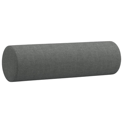 3Dílná Sedací Souprava S Polštáři Tmavě Šedá Textil