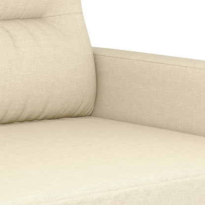 3Dílná Sedací Souprava S Polštáři Krémová Textil
