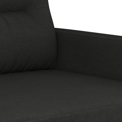 3Dílná Sedací Souprava S Polštáři Černá Textil