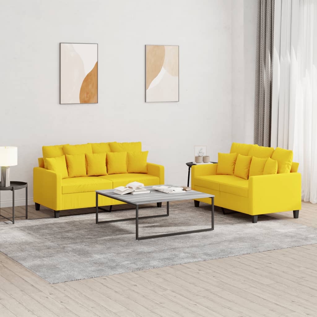 3Dílná Sedací Souprava S Poduškami Textil