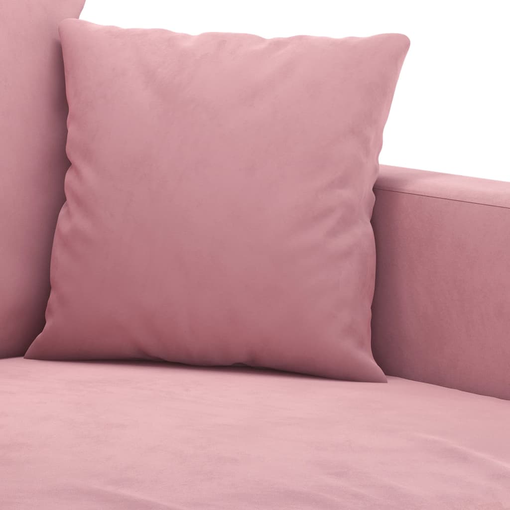 3Dílná Sedací Souprava S Poduškami Růžová Samet