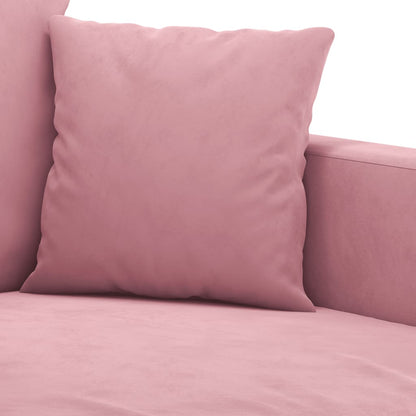 3Dílná Sedací Souprava S Poduškami Růžová Samet