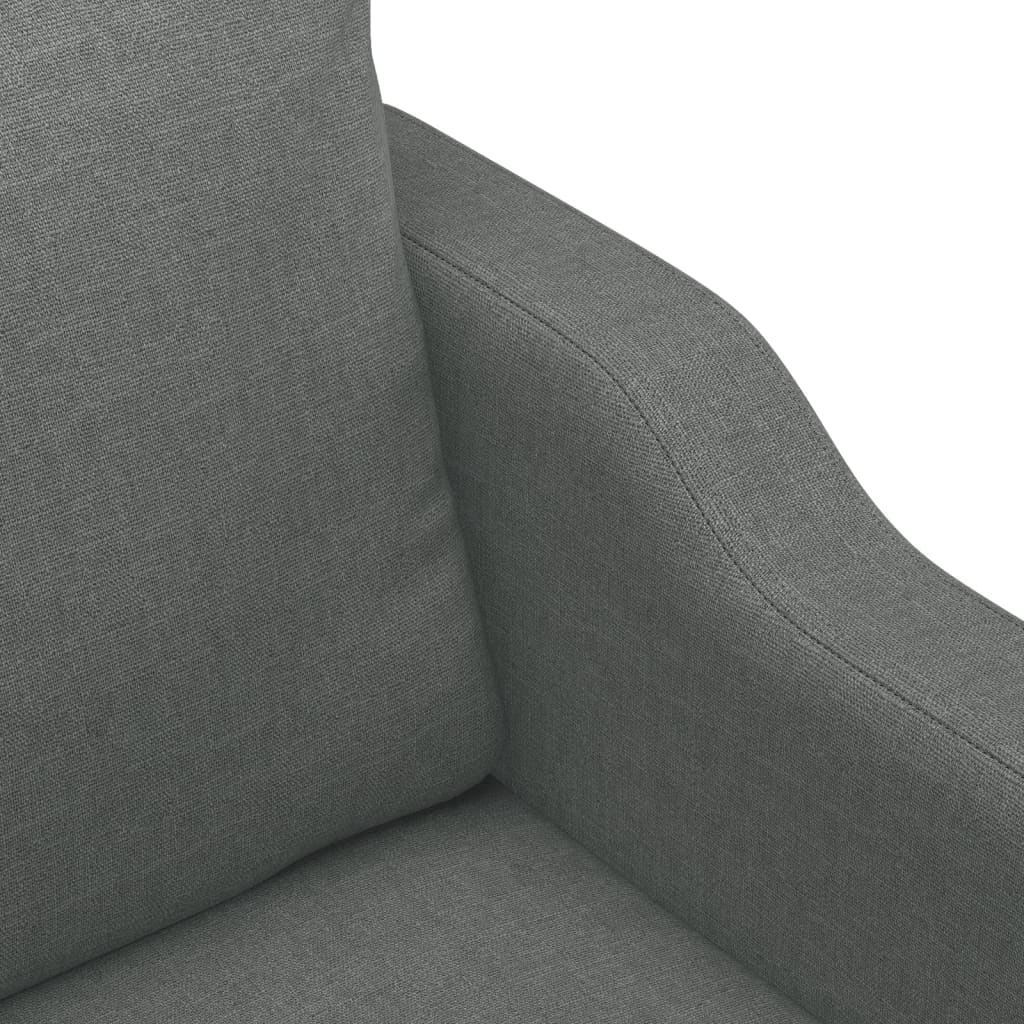 3Dílná Sedací Souprava S Poduškami Tmavě Šedá Textil