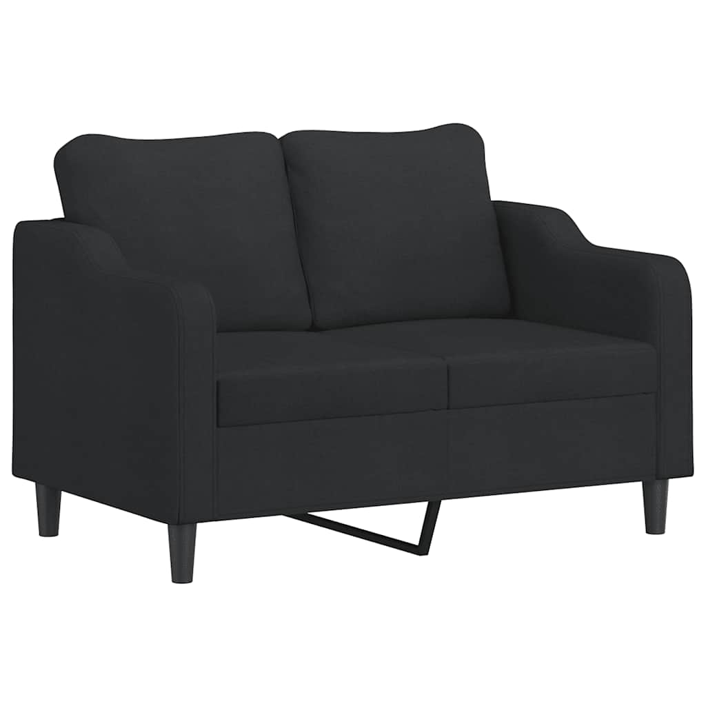 3Dílná Sedací Souprava S Poduškami Černá Textil