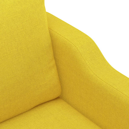 3Dílná Sedací Souprava S Poduškami Světle Žlutá Textil