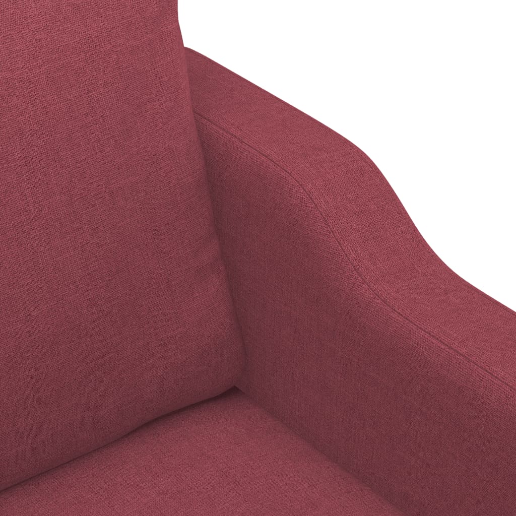 3Dílná Sedací Souprava S Poduškami Vínová Textil