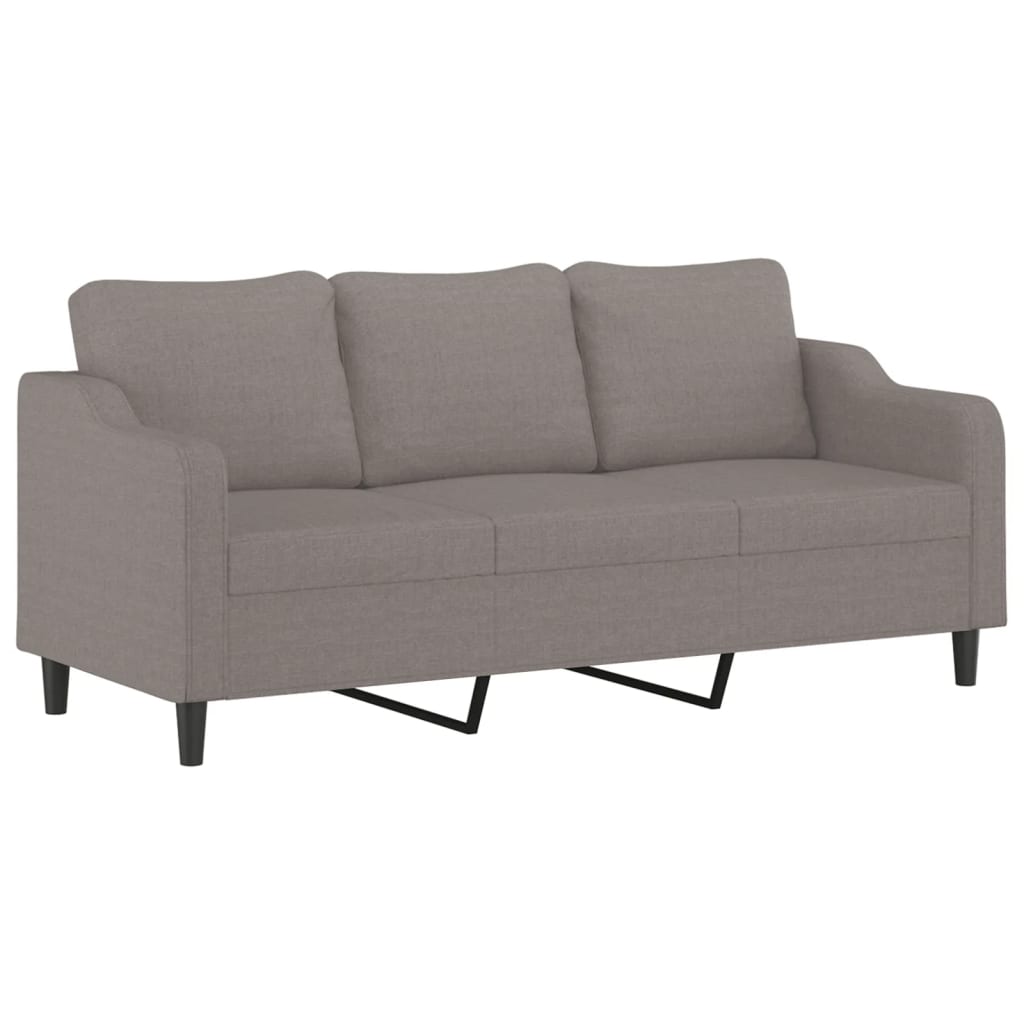 3Dílná Sedací Souprava S Poduškami Taupe Textil