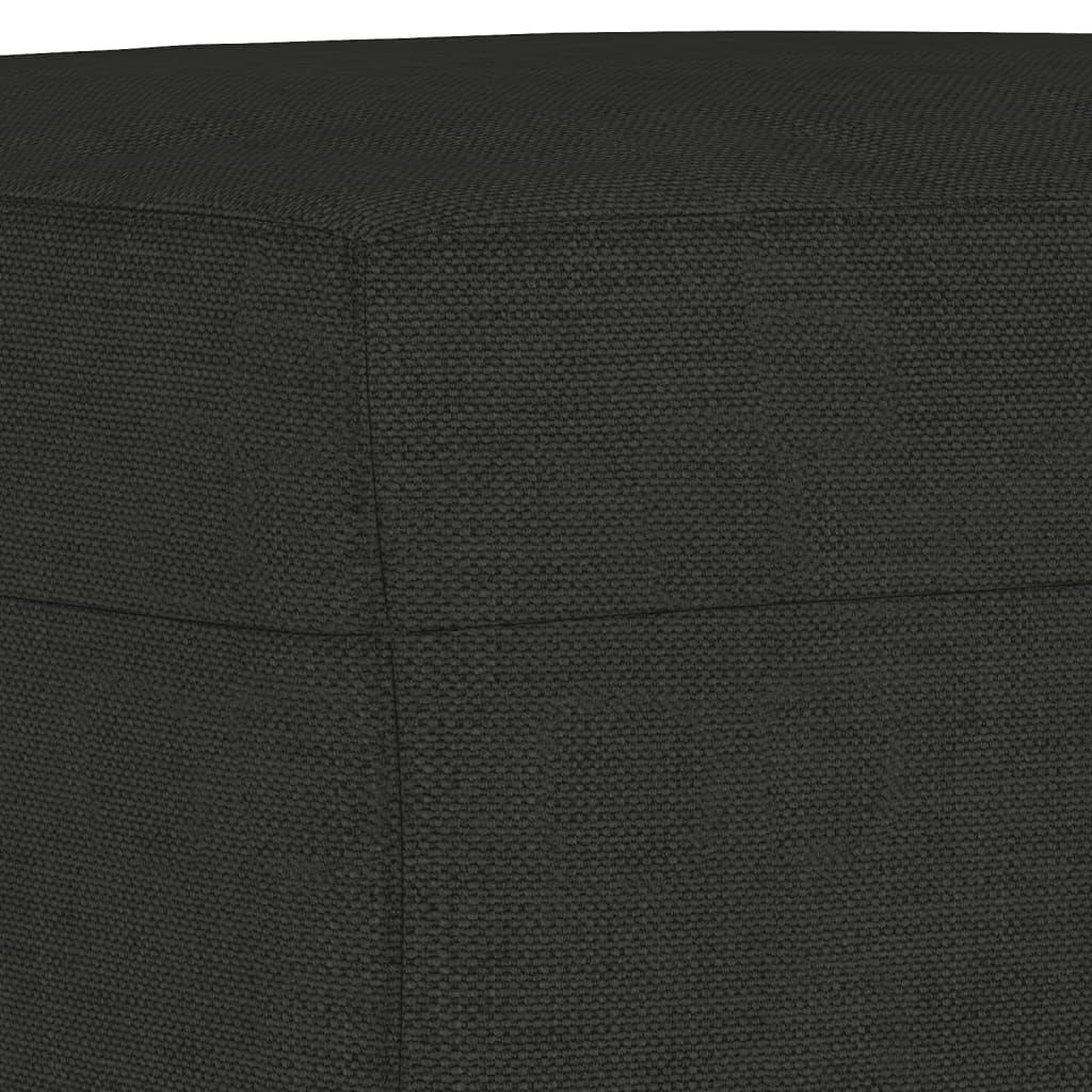 4Dílná Sedací Souprava S Poduškami Černá Textil