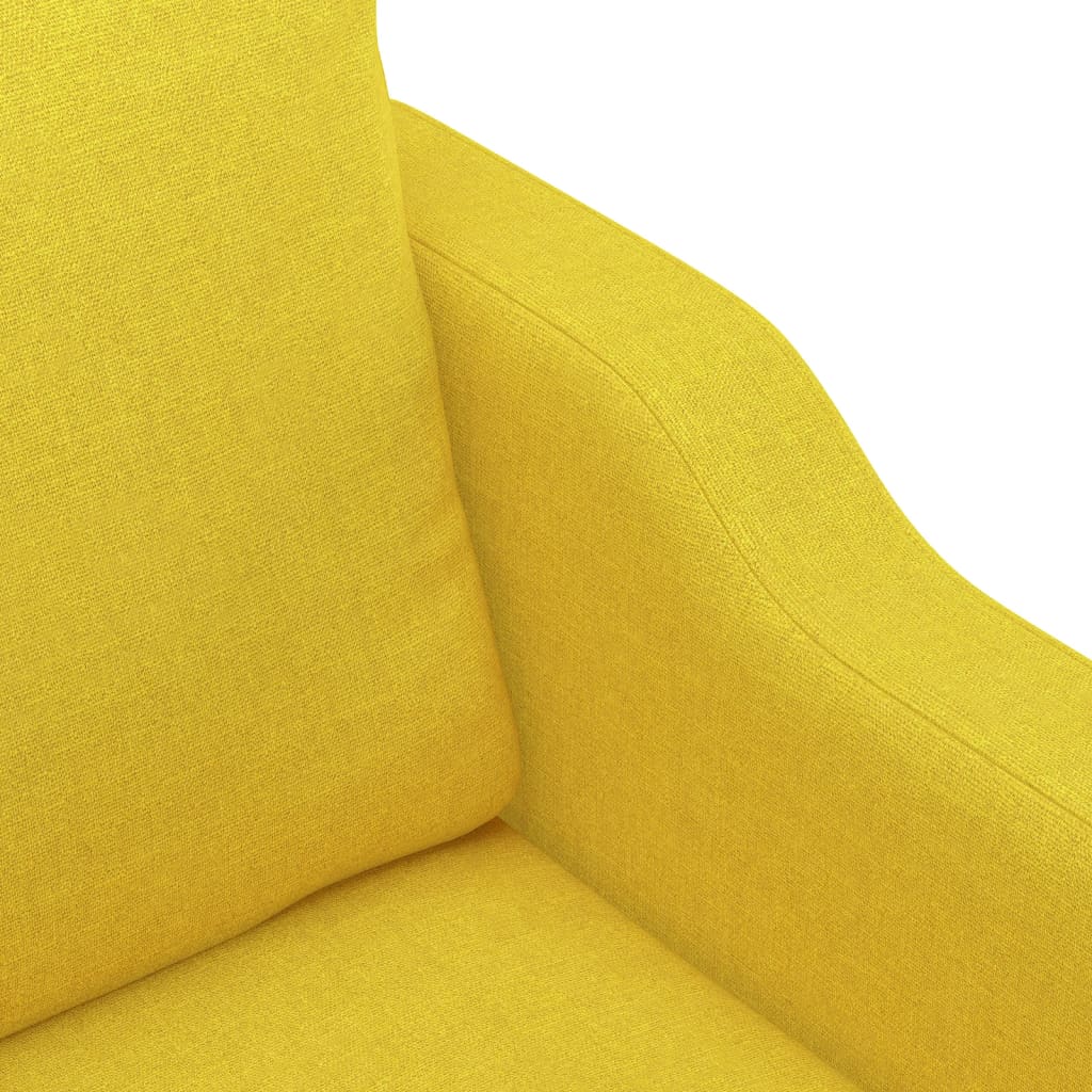 4Dílná Sedací Souprava S Poduškami Světle Žlutá Textil