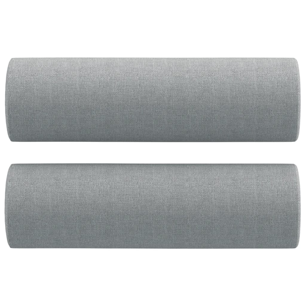 3Dílná Sedací Souprava S Polštáři Světle Šedá Textil
