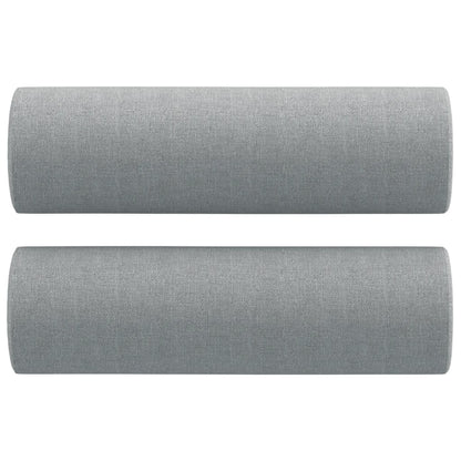 3Dílná Sedací Souprava S Polštáři Světle Šedá Textil