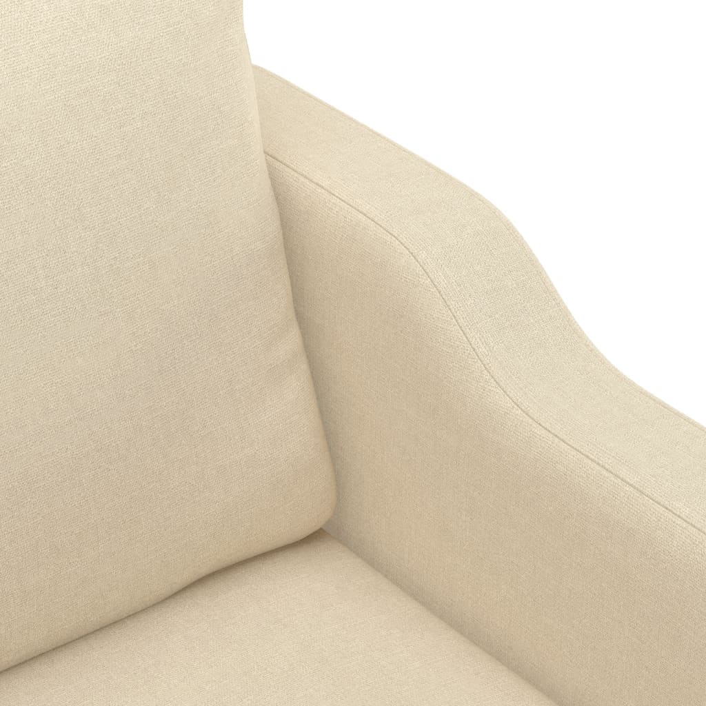 3Dílná Sedací Souprava S Polštáři Krémová Textil