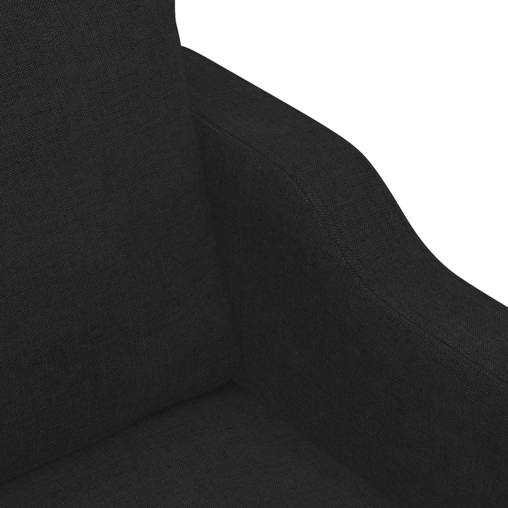 3Dílná Sedací Souprava S Polštáři Černá Textil