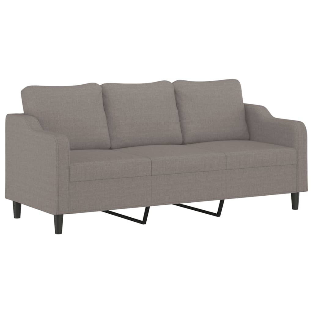 3Dílná Sedací Souprava S Polštáři Taupe Textil