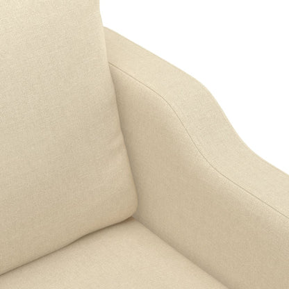 4Dílná Sedací Souprava S Polštáři Krémová Textil