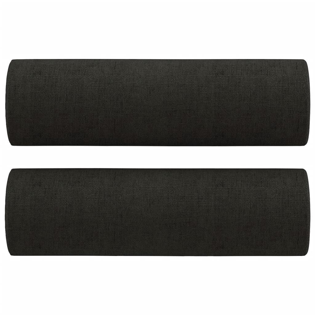 4Dílná Sedací Souprava S Polštáři Černá Textil