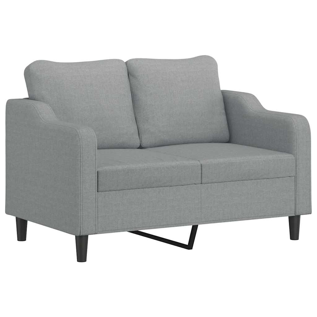 3Dílná Sedací Souprava S Polštáři Světle Šedá Textil