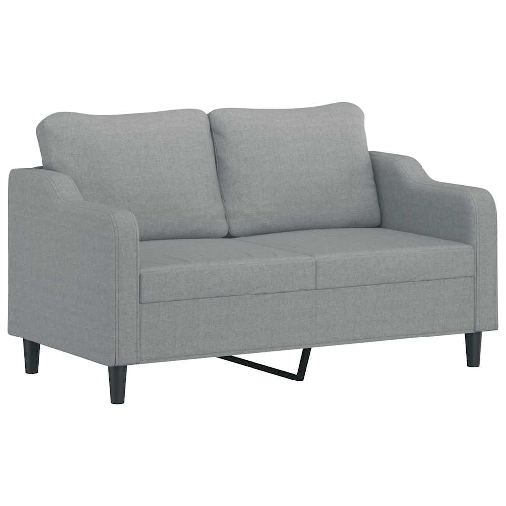 3Dílná Sedací Souprava S Polštáři Světle Šedá Textil