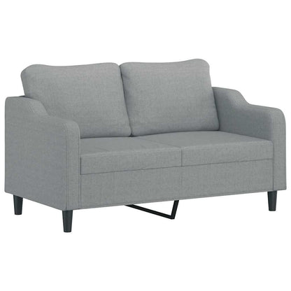 3Dílná Sedací Souprava S Polštáři Světle Šedá Textil