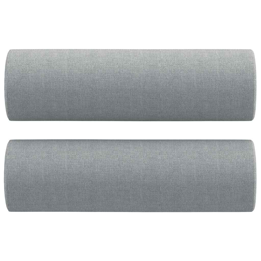 3Dílná Sedací Souprava S Polštáři Světle Šedá Textil