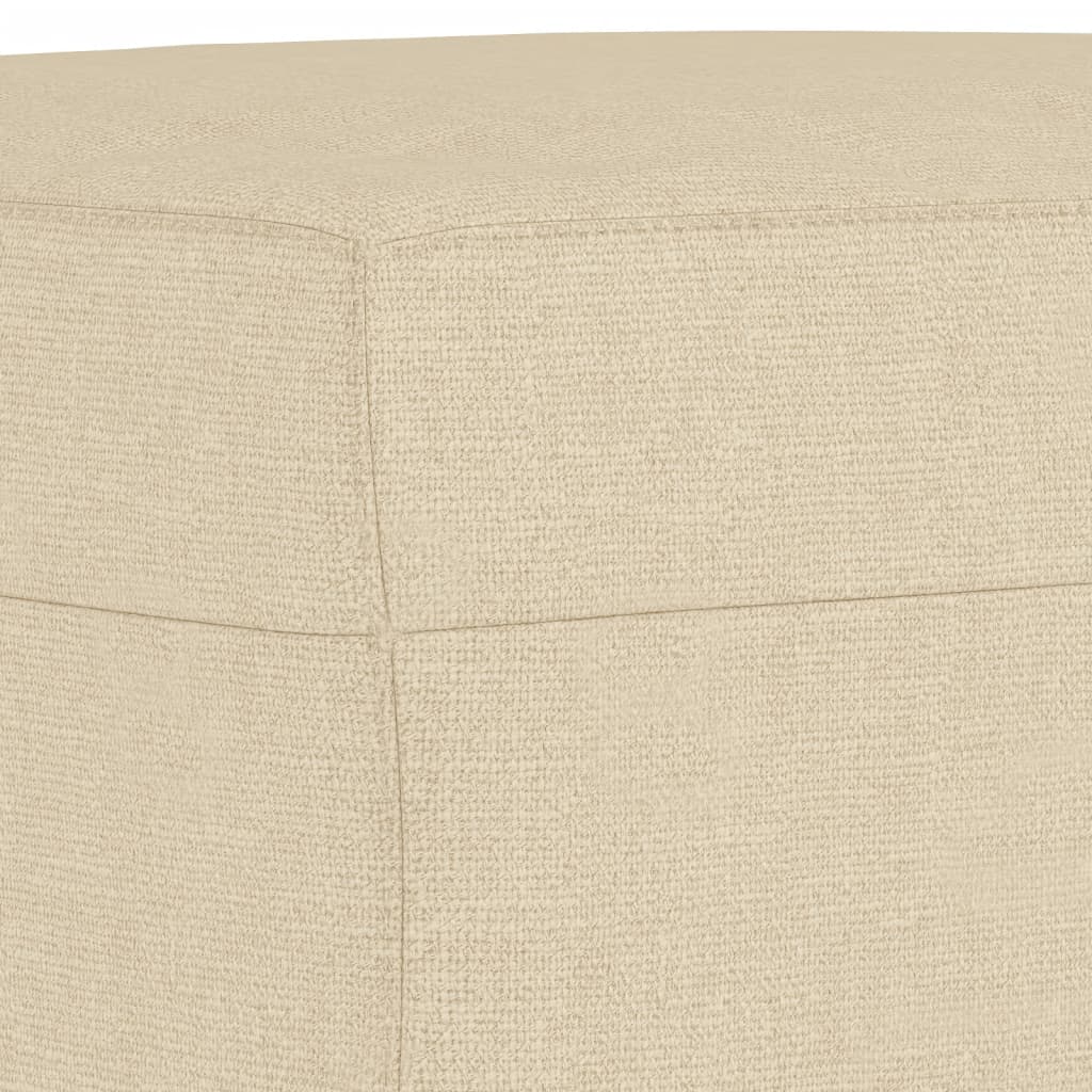 3Dílná Sedací Souprava S Polštáři Krémová Textil