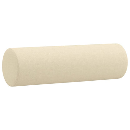 3Dílná Sedací Souprava S Polštáři Krémová Textil