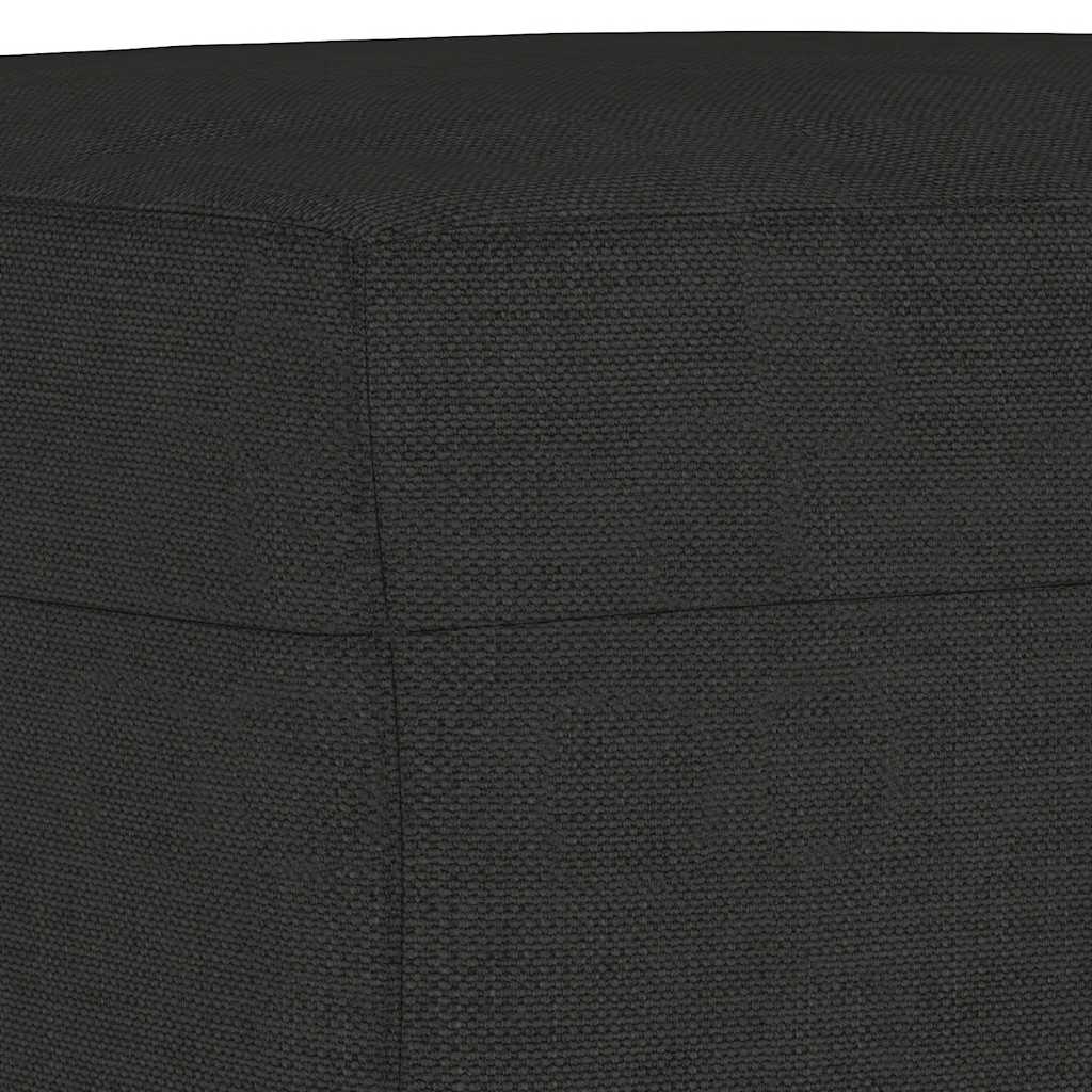 3Dílná Sedací Souprava S Polštáři Černá Textil