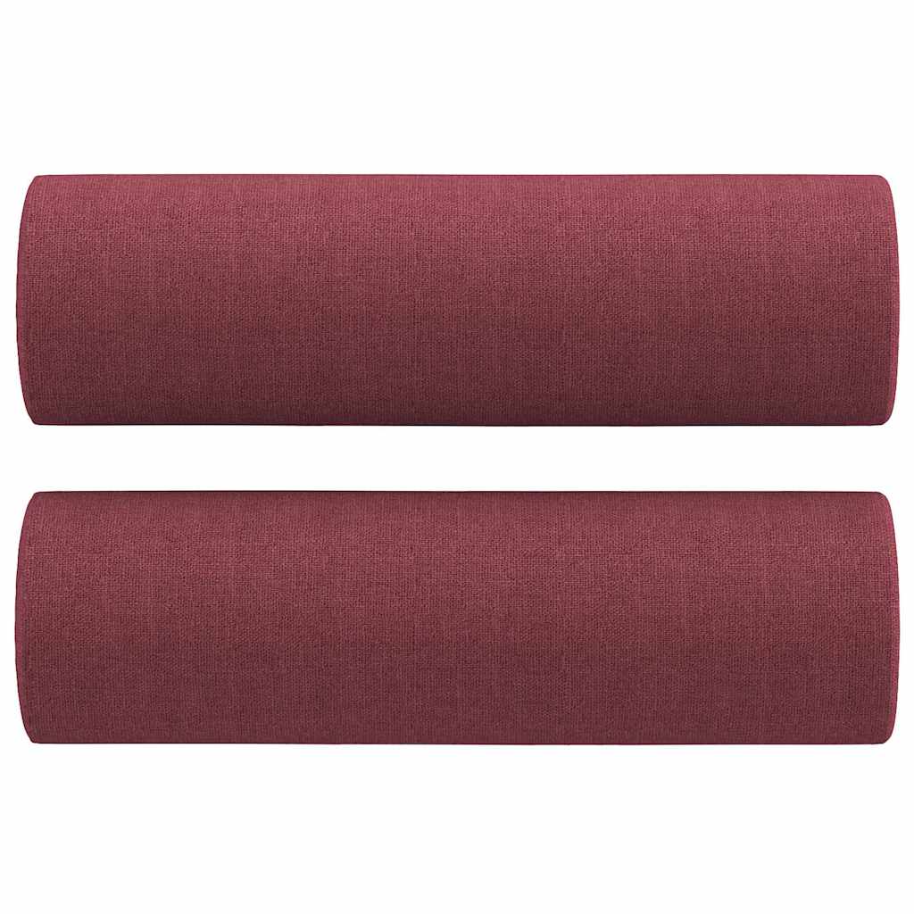 3Dílná Sedací Souprava S Polštáři Vínová Textil
