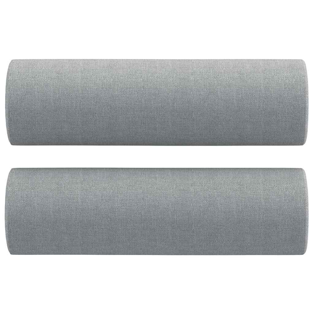 3Dílná Sedací Souprava S Polštáři Světle Šedá Textil